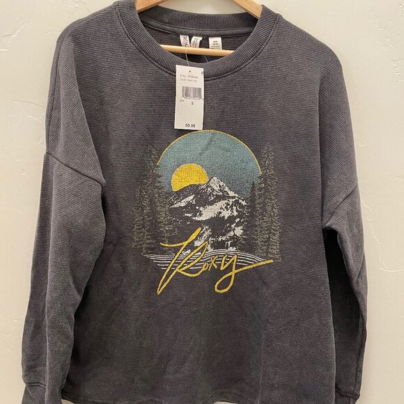 Roxy Long Sleeve Eastside Thermal Graphic Sweatshirt NWT - Picture 5 of 7